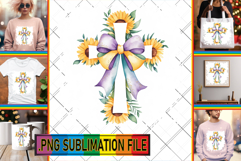 Timeless PNG TSHIRT Designs, Flower Cross Product Image 1