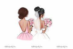 Bride and Bridesmaids Wedding Day Celebration Clipart Product Image 7