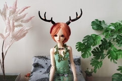 Miniature deer antlers on magnet tutorial. BJD doll horns Product Image 7