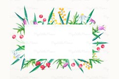 Summer wildflowers watercolor clipart wreath #w170 Product Image 7