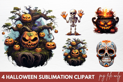 Watercolor Halloween Sublimation Clipart PNG Product Image 1
