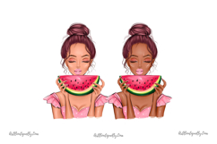 Summer Watermelon Girls Clipart Product Image 2