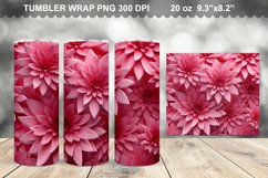 Pink 3D Flowers Tumbler Wrap Design Product Image 1