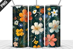Flowers Tumbler Wrap | Sublimation Design | Tumbler PNG Product Image 1