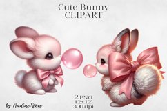 Cute Baby Bunny Clipart PNG. Product Image 1