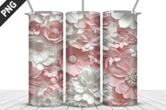 3D Flowers Tumbler Wrap | Sublimation Design | Tumble PNG Product Image 4