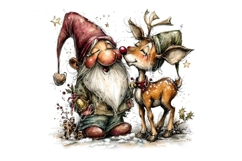 7 JPG Whimsical Cute Christmas Gnomes Illustrations Bundle Product Image 6