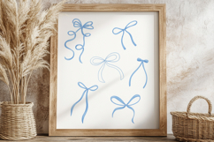 Watercolor Blue Ribbon Bow Clipart Product Image 7