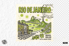 Summer Travel Postage Stamps PNG Clipart Product Image 1