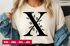 Letter X Leaf SVG PNG Product Image 1