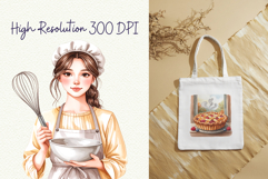 Cute Cottage Baking Watercolor Clipart Bundle Product Image 7
