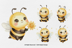 15 Bundle Watercolor Boy Bee Baby Honey Sting Fly Buzz Product Image 7