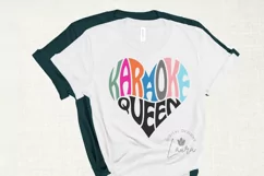 Karaoke queen SVG cut file in a Heart Shape Product Image 1