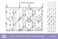 20 Oz Tumbler Wrap Spring Easter Tumbler Sublimation Design Product Image 1
