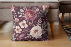 Burgundy Toile Digital Paper Pack, Vintage Floral Toile Product Image 7