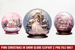 Pink Christmas in Snow Globe Sublimation Product Image 1