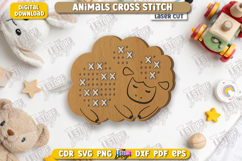 Animals Cross Stitch Laser Cut Bundle, Montessori Lacing SVG Product Image 9