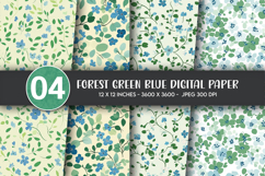 Forest Green Blue Digital Paper Product Image 1