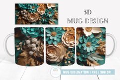 3D Mug Wrap I 3D Flowers Mug Sublimation Product Image 1