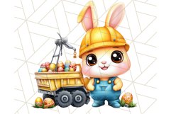 Easter Bunny Construction Clipart, Spring Png Product Image 5