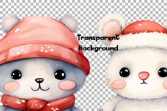 Animals Christmas Watercolor 26 Cliparts Collection Product Image 7