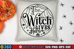 The witch lives here SVG, Halloween Door Sign SVG Product Image 4