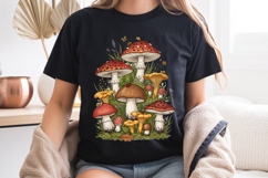 Mushroom Forest PNG, Botanical Dark Whimsical Sublimation Product Image 7