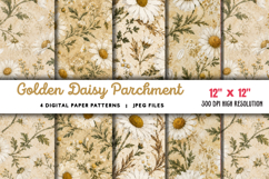 Golden Daisy Parchment Junk Journal JPG Product Image 1