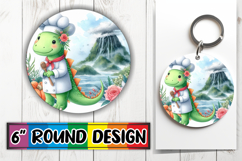 Bright Round Coasters Design PNG, Dino Product Image 1
