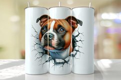 Staffordshire Bull Terrier Peeking Cracked wall Tumbler Product Image 1