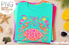 Floral Crab png, Coastal Summer Beach Design Product Image 3