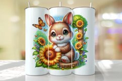Bunny with Sunflower Tumbler Wrap Sublimation Product Image 1