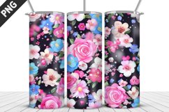 Flowers Tumbler Wrap | Sublimation Design | Tumble PNG Product Image 4