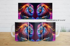 3D Neon Lion Mug Wrap | Mug sublimation design Product Image 9
