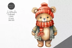 Christmas clipart, Bear clipart, Winter clipart Product Image 1