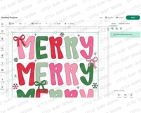 Merry Christmas PNG Girly Trendy Christmas SVG PNG Product Image 4