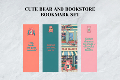 Cute Bear and Bookstore Bookmark Set,Cozy Bookshop Art Product Image 7