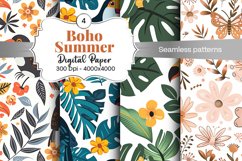 Summer Boho digital paper Seamless backgrounds Product Image 2