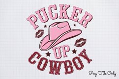 Pucker up cowboy PNG, Retro Valentine Sublimation PNG Product Image 1