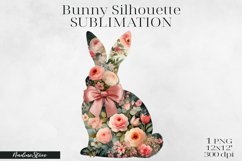 Floral Easter Silhouettes, Spring Clipart PNG BUNDLE. Product Image 12