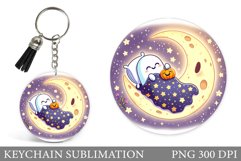Cute Halloween Keychain. Cute Ghost Keychain Design Product Image 1