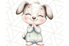 Praying Baby Animals in Pajamas Clipart, Sleepy Animal Png Product Image 3