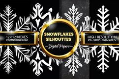 Snowflakes Silhouttes Digital Papers - 04 Variations Product Image 1