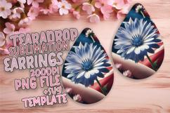 Lovely Teardrop Earrings PNG Template , USA Flag Product Image 1