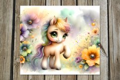 Rainbow horse | 4 skinny tumbler Sublimation designs PL Product Image 3