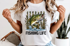 Fishing Life Bass PNG, Camo American Flag Sublimation Product Image 6