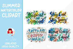 Summer Quotes Watercolor Cliparts Product Image 1