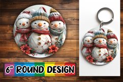 Gingerbread Man Holiday Round Design Keychain Product Image 1