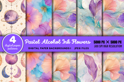 Pastel Alcohol Ink Flowers Backgrounds JPG Product Image 1