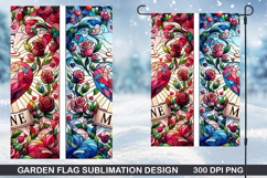 Flowers Garden Flag Sublimation| Flower Garden Flag PNG Product Image 1